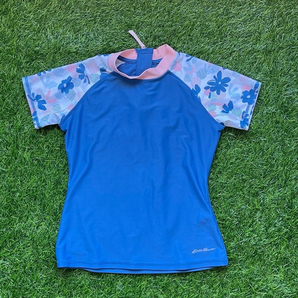 Eddie Bauer Swim Guard Girls 10/12 rashguard Preowned beach pool summer surf - Picture 4 of 4